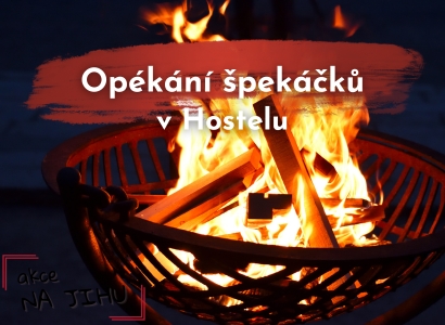 Opékání špekáčků v Hostelu